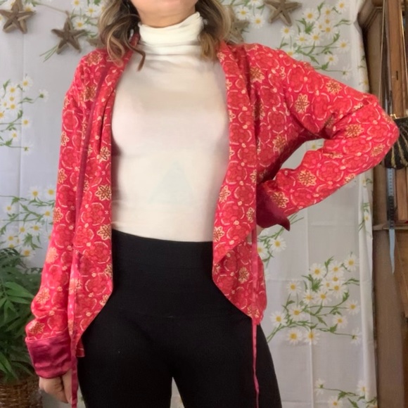 Oilily Sweaters - Oilily pink and red multi-way cardigan / wrap top